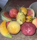 11 Pc Vintage Alabaster Marble Hand Carved Fruit Decor