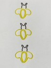 25 Bee Shaped Paper Clips Yellow And Black Two Toned - 25 Count