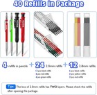 Enhon 4 Pack Carpenter Pencil Set With Sharpener  Mechanical Woodworking Pencils