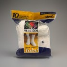 Vtg Fruit Of The Loom 10 Pairs Crew Length Tube Socks 10-13 Shoe 6-12 1994 Read