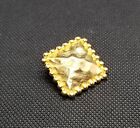 Very Heavy Large Vintage Button Gold Tone Hammered Metal Square Shank  20