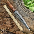 Handmade Damascus Steel Hunting Dagger Fixed Blade Boot Knife Double Edge Blade