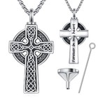 Celtic Cross Pendant Necklace 925 Sterling Silver Evil Eye Irish Trinity Knot Je