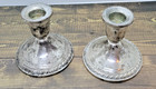 Vintage Duchin Creation Sterling Silver Weighted Console Candleholders Pair 3 5 