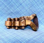 Abstract Dress Belt Buckle Boho Hand Forged Bronze Signed Ea Chase Vtg  qrt992 a