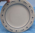 Longaberger Pottery 10 25     Plate     Blue   White Pattern     Usa