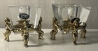 Andrea Glass Japan -brass Cherubs Candle Holder Set