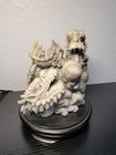 Vintage Stone Carved Chinese Dragons Statue