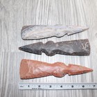 3 Stone Ornamental Tomahawk Heads  467    Agate Jasper Ax Axe Hatchet