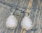 Barse Pinkberry Teardrop Earrings- Pink Opal- Silver- Nwt