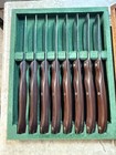 Vintage 70 s Cutco 8 Pc  59 Table Steak Knives Knife Set  Mahogany Box  2147079