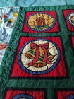 Christmas Quilted Bright Wall Hanging throw  Stained Glass Look 58  X 48  Wide