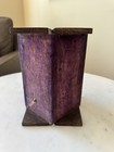 Antique Folding Sewing Box Patented Feb 19  1889 - Velvet Lined Wooden