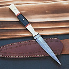 Custom Made Hand Forged Damascus Steel Blade Hunting Boot Knife 2722