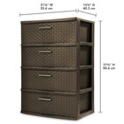 4 Drawer Wide Weave Tower Espresso
