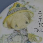 Vintage Button Pin  smile It s Good For The Environment  Child Drawing
