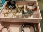Vintage 80s 90s Jewelry Lot 54 Earrings Necklaces Bracelets Free Display  Stands