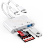 Tf Sd Card Adapter Camera Reader 3 In 1 For Iphone 14 13 12 11 X Xs Xr 8 7 Ipad