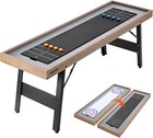 7ft Shuffleboard Table 2 In 1 Curling Game Table Foldable Legs Plastic Pucks Set