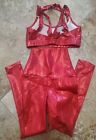 2 Piece Balera Leggings Top Girls Size Child Small   Child Medium Red Dance