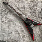 V Shape Black 4 String Electric Bass Guitar Solid Body Chrome Hardware In Stock