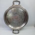 Vintage F b Rogers Silver Co  1203 Silver On Copper  Tray 12 1  