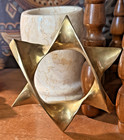 Vintage Modernist Brass Star Of David Sculpture Judaica Mcm Decor