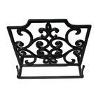 Cast Iron Cookbook Stand Black Fleur De Lis Scroll Vtg Style Recipe Book Holder
