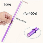 12pcs Reusable Clear Abs Glitter Straws 12 4 9 06  Extra Long Straws For Tumbler
