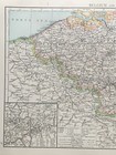1896 Belgium   Luxembourg Original Antique Map 125 Years Old