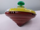 Vtg  1960s J  Chein Tin Litho Spinning Top  Nursery Rhyme Theme Usa  Works Great