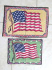 Vintage Lot Of 2 Tobacco Cigar Felt 48 Star U s  Flag Approx  15x10   12x8-1 2 