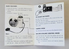 1964 Sony Model Tr-8 Miniature 8 Transistor Radio Instruction Manual Reprint