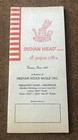 Vintage Indian Head Mills Sample Fabric Color Swatch Pamphlet All-purpose Cotton