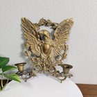 Vintage Brass American Eagle Wall Sconce  Double Candlestick Holder 