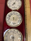 Vintage Triple Weather Station Barometer hygrometer thermometer German French