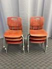 Vintage Metal   Wood Stacking School Chairs Set Of 6 Raymond Loewy Brunswick Lot