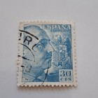 Spain Espa  a Correos 30 Cts Blue Used Postage Stamp Handstamped