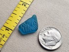Pure Beach Sea Glass Surf Tumbled Electric Turquoise Blue Frosted Small Rare V04