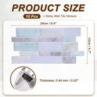 10pcs 9 4 x4 7  Peel And Stick Backsplash Mable Tile Sticker  Green Grey White