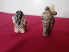 Vintage Netsuke Figurine Set - Rotating Face - Resin Epoxy Signed Japan