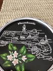 Vintage 11  Metal State Souvenir Plate -  Massachusetts