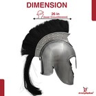 Spartan Helmet 18g Steel Roman Medieval Knight Armor Black Plume Leather Liner