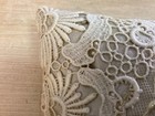 Vintage Lace   Silk Pin Cushion Sachet  With Ribbonwork Flower