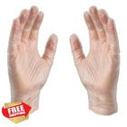 Ammex Clear Vinyl Exam Gloves Medium 3 Mil Latex-free Food-safe 100ct