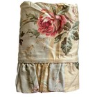 Ralph Lauren Highfields Floral Gold Stripe Euro Sham Ruffled 100  Cotton Sateen