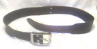 Wide Brown Leather Belt Silver Center Buckle Women Size 38  2  W Great Shape