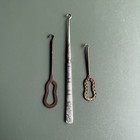 Antique Ornate Button Hook Boot Shoe Silver Plate Victorian Art Nouveau Set Of 3