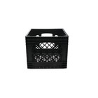 Juggernaut Storage 16qt Heavy-duty Plastic Milk Crate Black With Built-in Handle