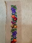 Fruit Needlepoint Panel Bell Pull banner  10  X 64  Vintage--grapes Cherries Etc